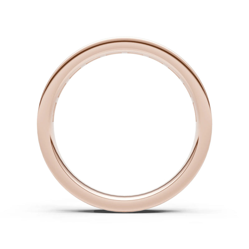 Citrine Minimalist Emerald-Cut Channel Set Half Eternity Band
