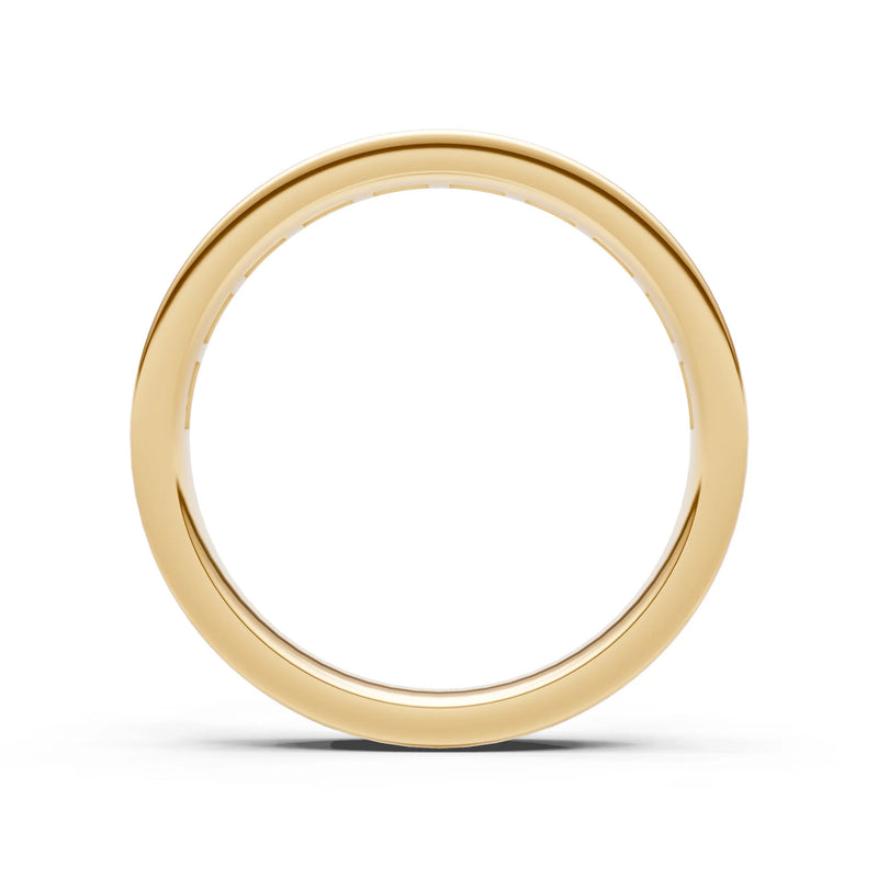 Blue Sapphire Emerald-Cut Channel Set Half Eternity Band