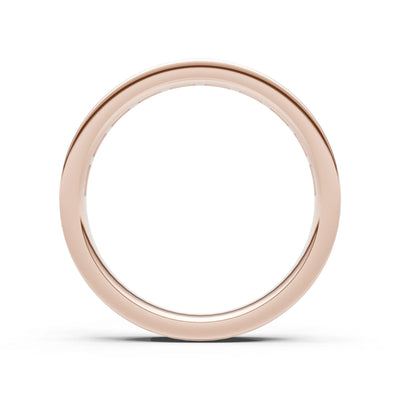 Blue Sapphire Emerald-Cut Channel Set Half Eternity Band