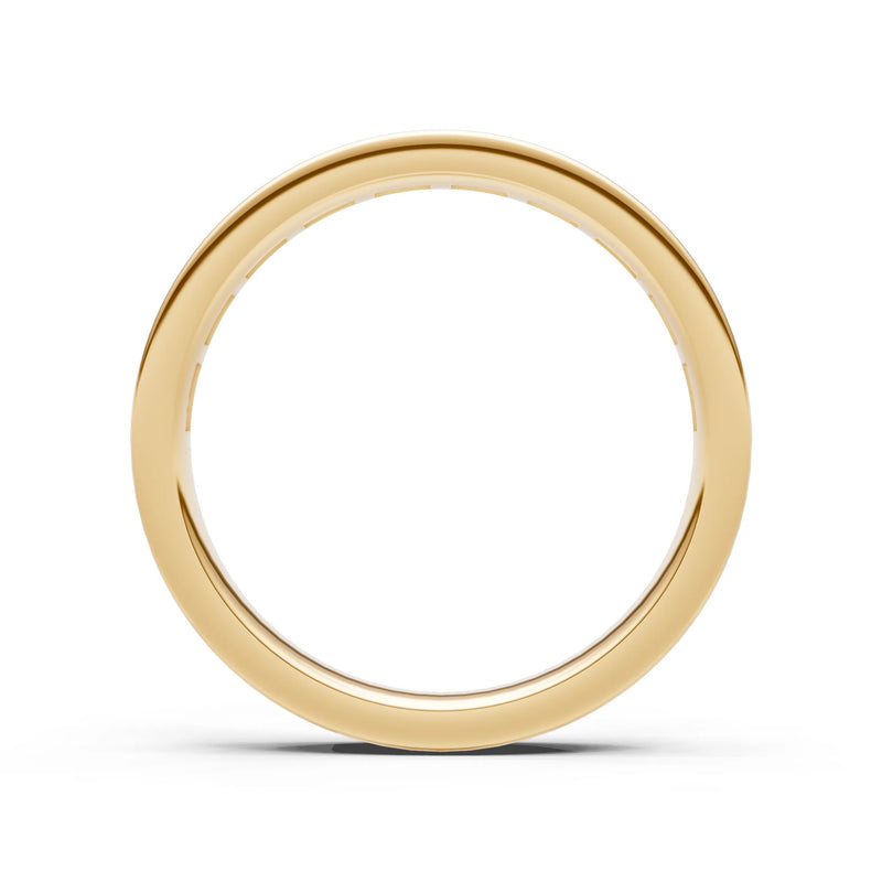 Ruby Minimalist Emerald-Cut Channel Set Half Eternity Band