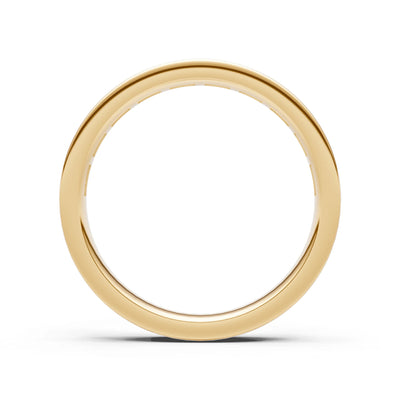 London Blue Topaz Emerald-Cut Channel Set Half Eternity Band