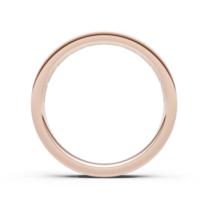 London Blue Topaz Emerald-Cut Channel Set Half Eternity Band