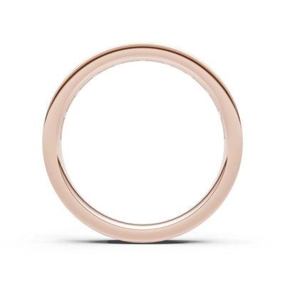 Swiss Blue Topaz Emerald-Cut Channel Set Half Eternity Band