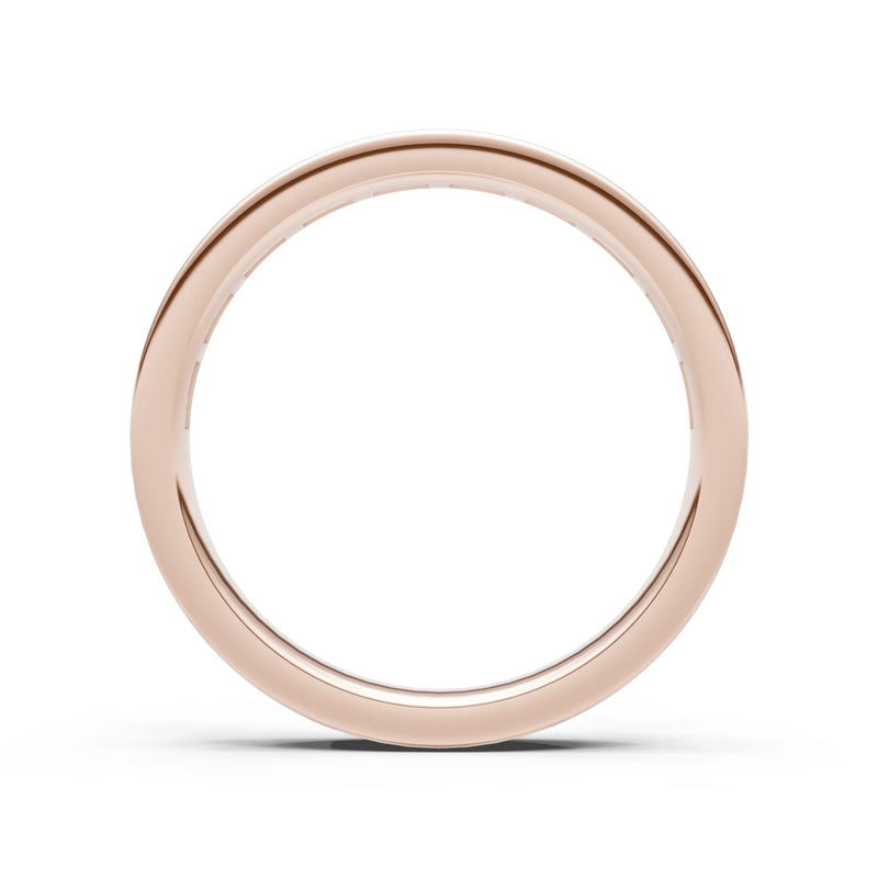 Swiss Blue Topaz Emerald-Cut Channel Set Half Eternity Band