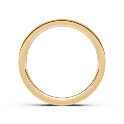 Emerald Minimalist Emerald-Cut Channel Set Half Eternity Band