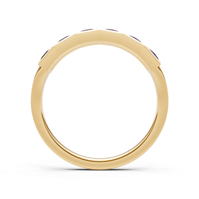 Princess Cut Gemstone Minimalist Bezel Set Half Eternity Band