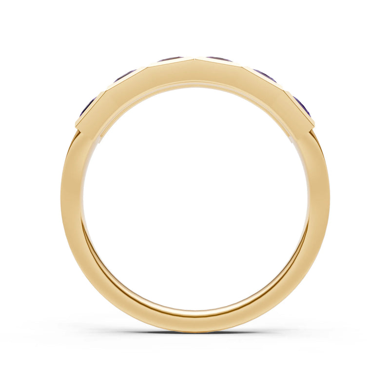 Princess Cut Gemstone Minimalist Bezel Set Half Eternity Band