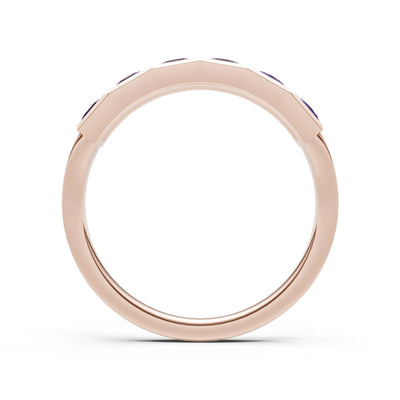 Princess Cut Gemstone Minimalist Bezel Set Half Eternity Band