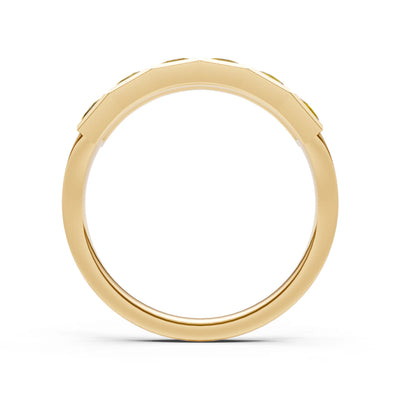 Princess Cut Gemstone Minimalist Bezel Set Half Eternity Band