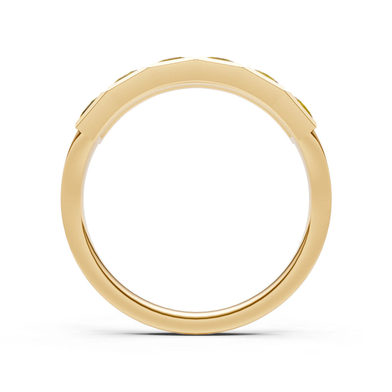 Princess Cut Gemstone Minimalist Bezel Set Half Eternity Band