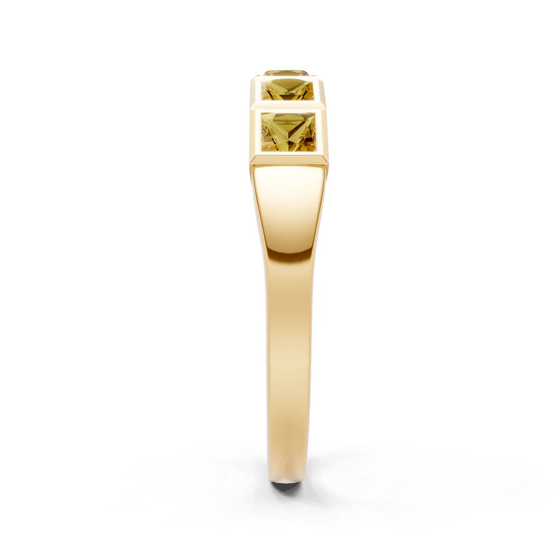 Princess Cut Gemstone Minimalist Bezel Set Half Eternity Band