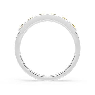 Princess Cut Gemstone Minimalist Bezel Set Half Eternity Band