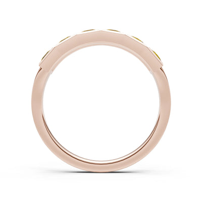 Princess Cut Gemstone Minimalist Bezel Set Half Eternity Band