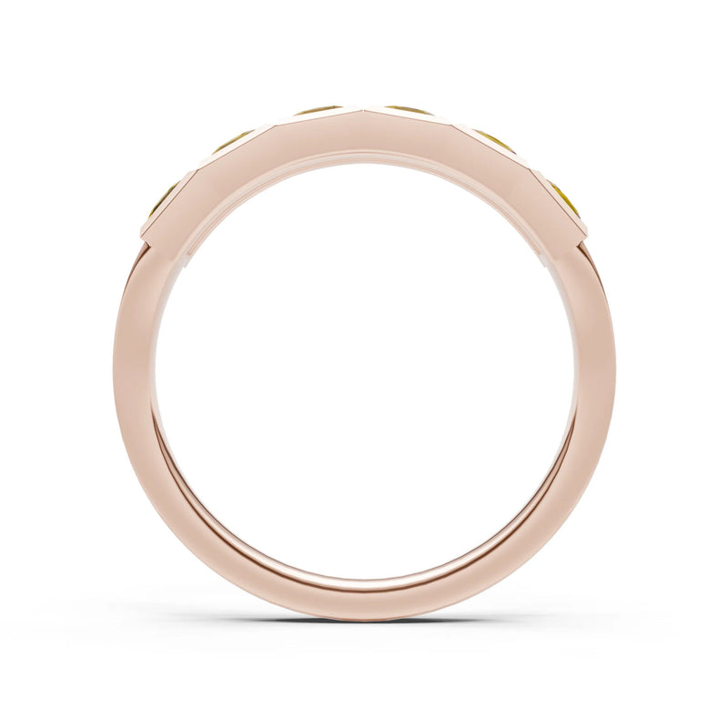 Princess Cut Gemstone Minimalist Bezel Set Half Eternity Band