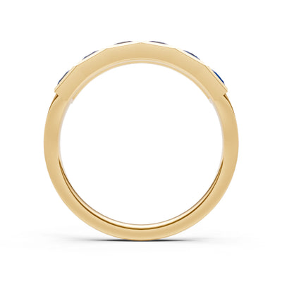 Princess Cut Gemstone Minimalist Bezel Set Half Eternity Band