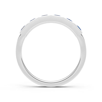 Princess Cut Gemstone Minimalist Bezel Set Half Eternity Band