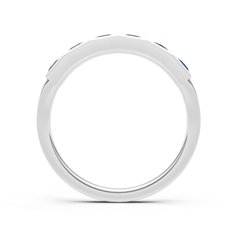 Princess Cut Gemstone Minimalist Bezel Set Half Eternity Band