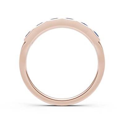 Princess Cut Gemstone Minimalist Bezel Set Half Eternity Band
