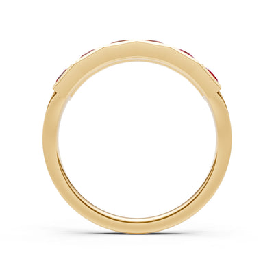 Princess Cut Gemstone Minimalist Bezel Set Half Eternity Band