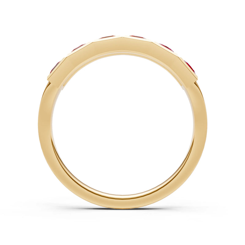 Princess Cut Gemstone Minimalist Bezel Set Half Eternity Band