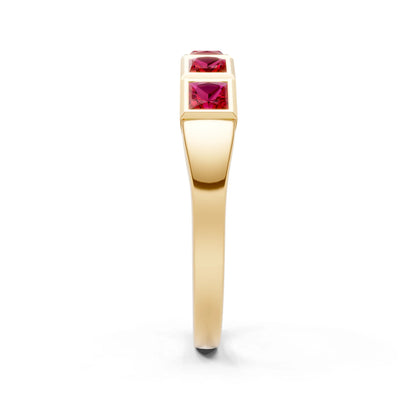Princess Cut Gemstone Minimalist Bezel Set Half Eternity Band
