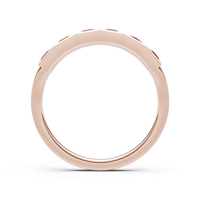 Princess Cut Gemstone Minimalist Bezel Set Half Eternity Band