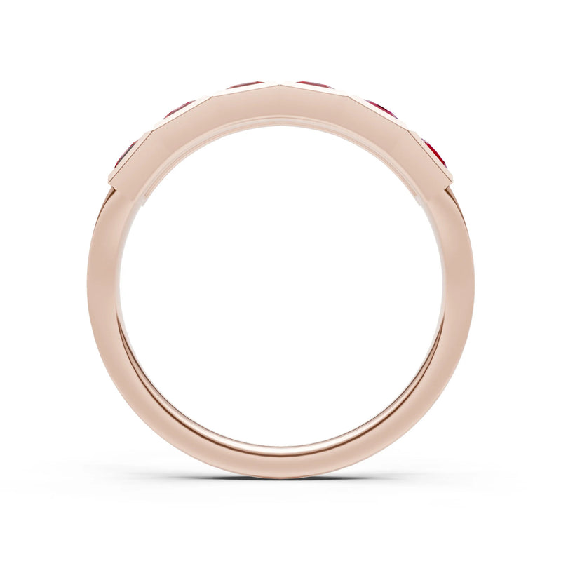Princess Cut Gemstone Minimalist Bezel Set Half Eternity Band