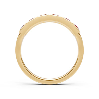 Princess Cut Gemstone Minimalist Bezel Set Half Eternity Band