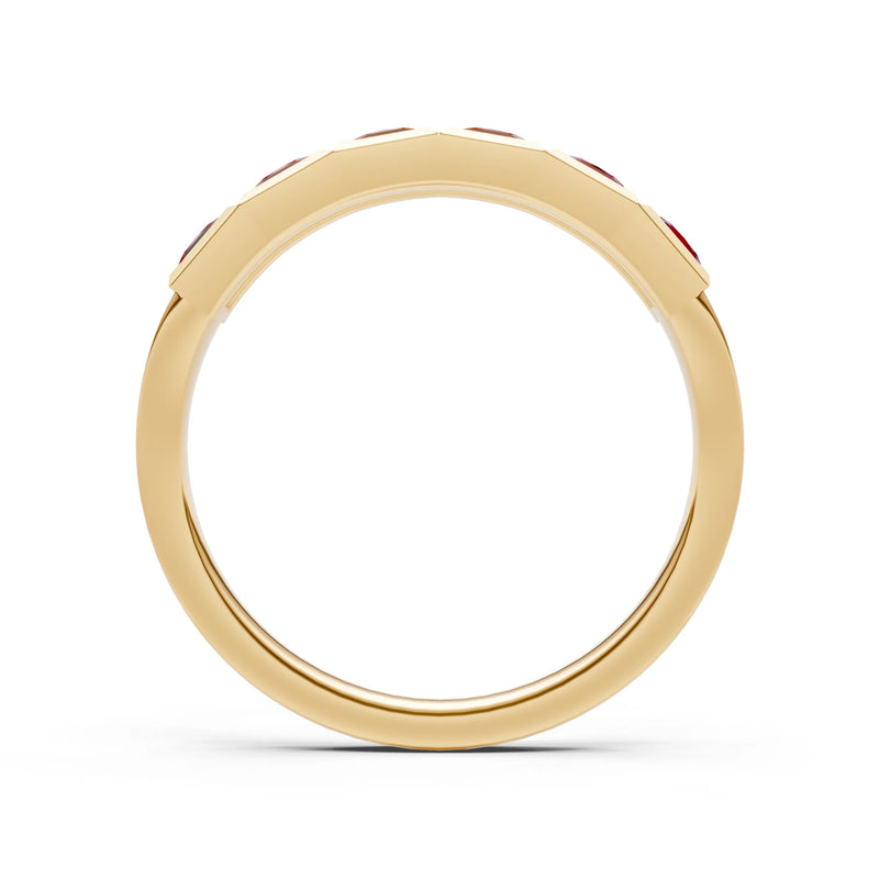 Princess Cut Gemstone Minimalist Bezel Set Half Eternity Band