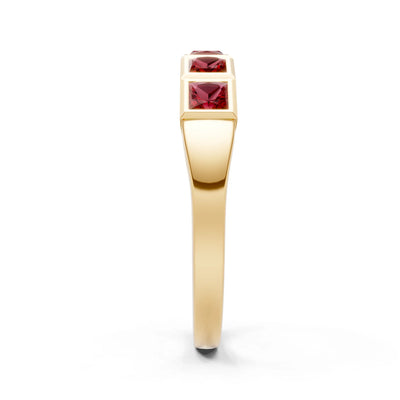 Princess Cut Gemstone Minimalist Bezel Set Half Eternity Band