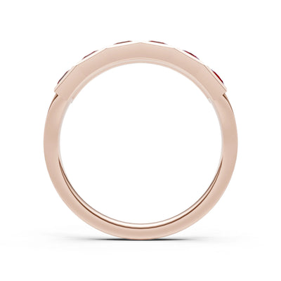Princess Cut Gemstone Minimalist Bezel Set Half Eternity Band