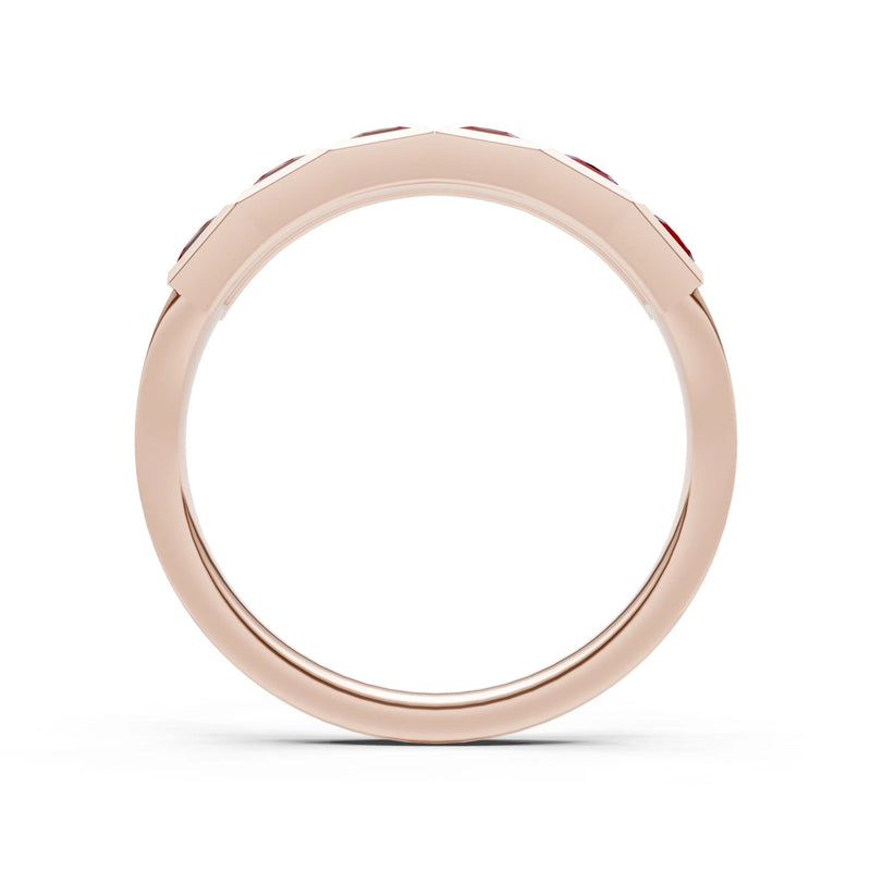 Princess Cut Gemstone Minimalist Bezel Set Half Eternity Band