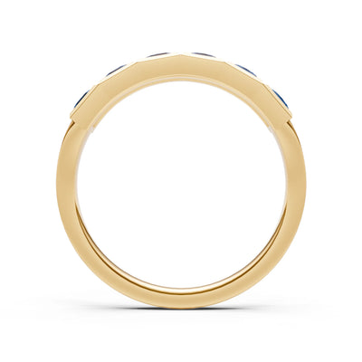 Princess Cut Gemstone Minimalist Bezel Set Half Eternity Band