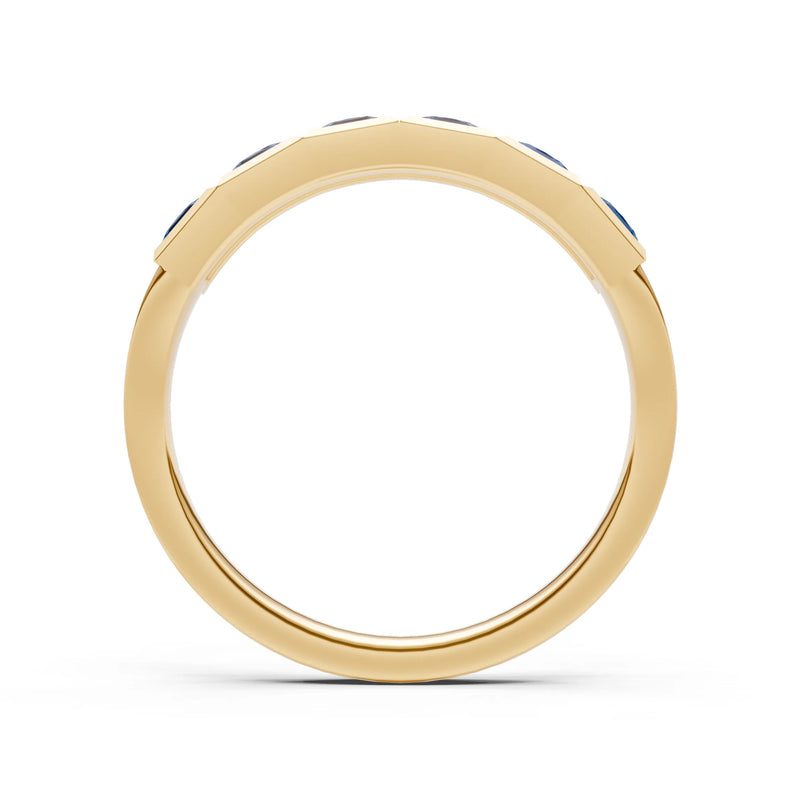 Princess Cut Gemstone Minimalist Bezel Set Half Eternity Band