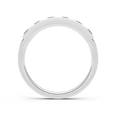 Princess Cut Gemstone Minimalist Bezel Set Half Eternity Band