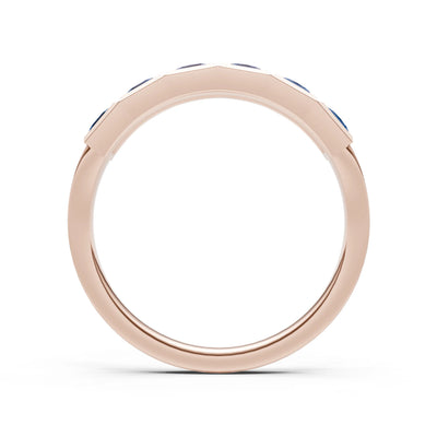 Princess Cut Gemstone Minimalist Bezel Set Half Eternity Band