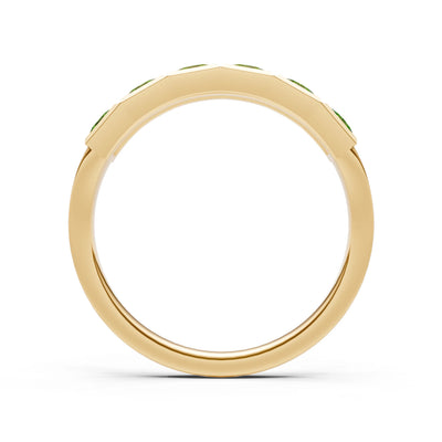 Princess Cut Gemstone Minimalist Bezel Set Half Eternity Band
