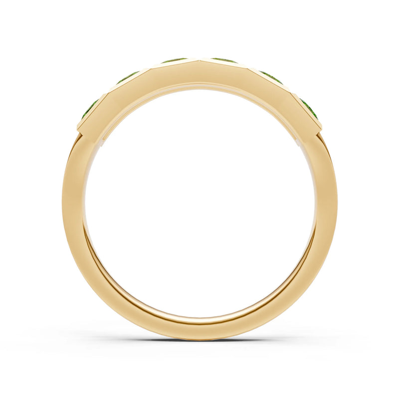 Princess Cut Gemstone Minimalist Bezel Set Half Eternity Band