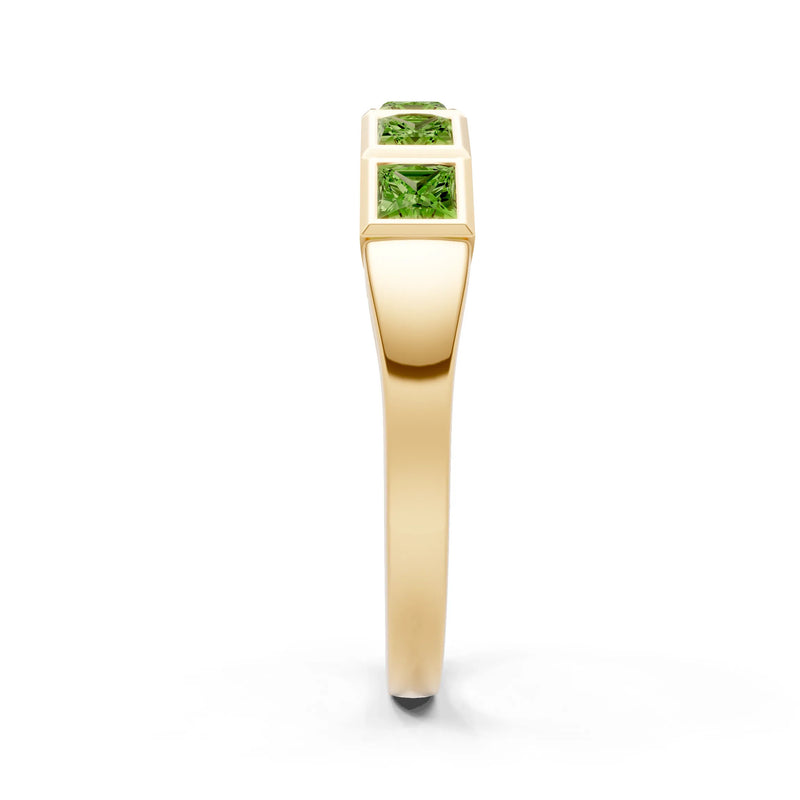 Princess Cut Gemstone Minimalist Bezel Set Half Eternity Band