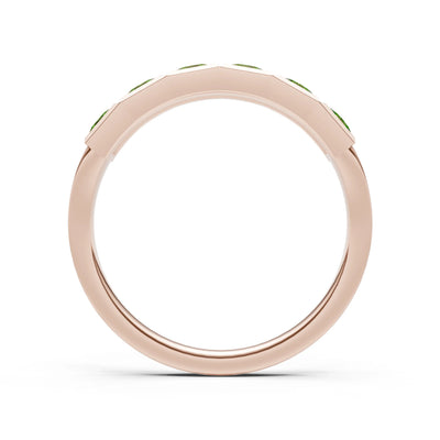Princess Cut Gemstone Minimalist Bezel Set Half Eternity Band