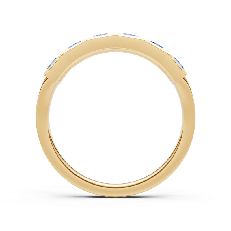 Princess Cut Gemstone Minimalist Bezel Set Half Eternity Band