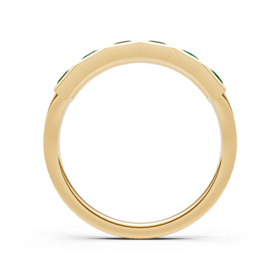 Princess Cut Gemstone Minimalist Bezel Set Half Eternity Band