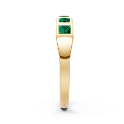 Princess Cut Gemstone Minimalist Bezel Set Half Eternity Band
