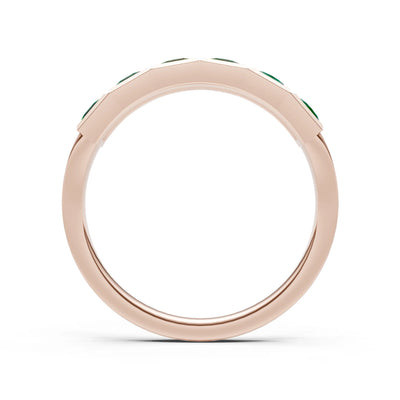 Princess Cut Gemstone Minimalist Bezel Set Half Eternity Band