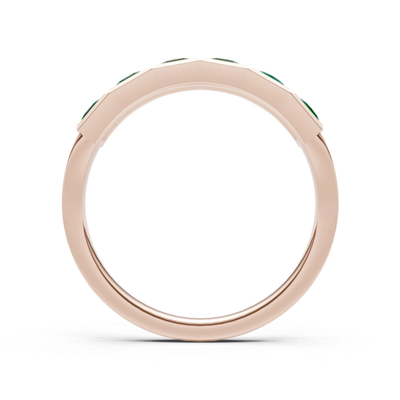 Princess Cut Gemstone Minimalist Bezel Set Half Eternity Band