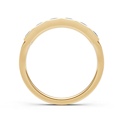 Princess Cut Gemstone Minimalist Bezel Set Half Eternity Band