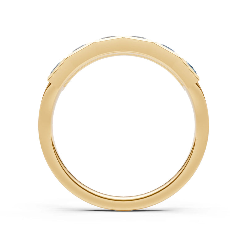 Princess Cut Gemstone Minimalist Bezel Set Half Eternity Band