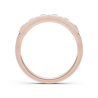 Princess Cut Gemstone Minimalist Bezel Set Half Eternity Band