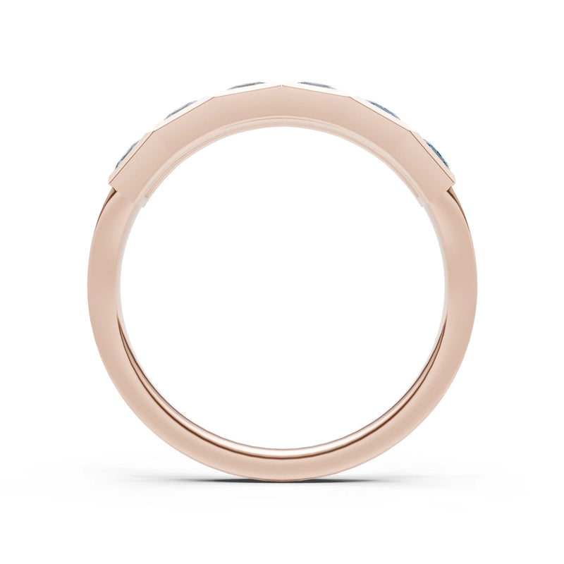 Princess Cut Gemstone Minimalist Bezel Set Half Eternity Band