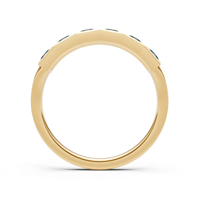 Princess Cut Gemstone Minimalist Bezel Set Half Eternity Band